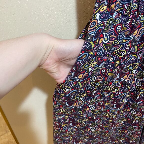 Boden Flutter Sleeve Jersey Dress Paisley Patterned - Picture 8 of 14